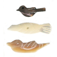 Assorted Carved Natural SHELL BIRD Animal Fetish Beads