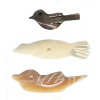 Assorted Carved Natural SHELL BIRD Animal Fetish Beads