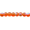 4mm Transparent Orange Vitrail Pressed Glass (Druk) Smooth ROUND Beads