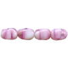 4x6mm Pink Peppermint Swirl Pressed Glass PINCHED RECTANGLE Beads