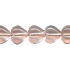 6x6mm Transparent Pink Pressed Glass HEART Beads