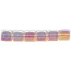 6x6mm Transparent  Pink A/B Vitrail Pressed Glass CUBE Beads