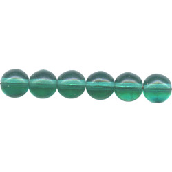 6mm Transparent Teal Green Czech Pressed Glass SMOOTH ROUND Beads