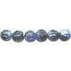 6mm Dark Cobalt Blue Vitrial A/B Pressed Glass ROSEBUD ROUND Beads