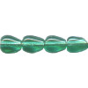 5x6mm Transparent Emerald Green Pressed Glass FLAT DROP Beads