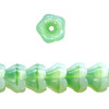 6mm Translucent White & Green Givre Pressed Glass Trumpet / Bell FLOWER Beads