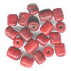 *VINTAGE* Lampwork Glass Cranberry Red TUBE Beads