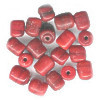 6x7mm *Vintage* Cranberry Red India Lampwork CYLINDER Beads