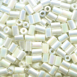 TOHO® #1 (2x3mm) BUGLE BEADS: Pearl White Iridescent / AB