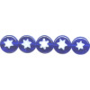 8mm Blue & White Pressed Glass Patriotic Star COIN / DISC Beads