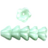 7x8mm Opaque Seafoam Green Pressed Glass Trumpet / Bell FLOWER Beads