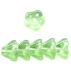 6x8mm Transparent Peridot Green Pressed Glass Trumpet / Bell FLOWER Beads