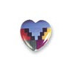 12mm Inlaid Block Gemstone PUFFY HEART Bead - *Blue Steps*