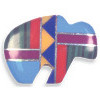13x18mm Inlaid Block Gemstone & Sterling Silver BUFFALO Animal Fetish Bead - *Vertical*
