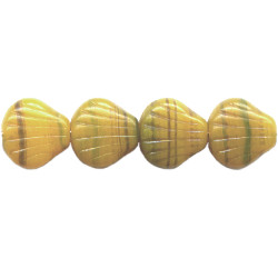 9mm Caramel Swirl Czech Pressed Glass Clam SHELL Beads