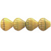 9mm Caramel Swirl Czech Pressed Glass Clam SHELL Beads