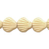 9mm Silk Caramel Pressed Glass Clam / Scallop SHELL Beads