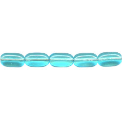 5x9mm Transparent Aqua Blue Pressed Glass FLAT OVAL Beads