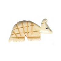 12x25mm Antiqued Bone ARMADILLO Animal Fetish Bead