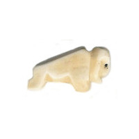 10x20mm Antiqued Bone BUFFALO Animal Fetish Bead