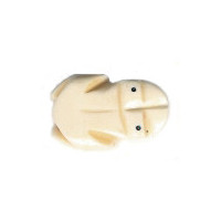 1/2" x 3/4" Antiqued Bone FROG Animal Fetish Bead