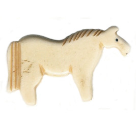 25x40mm Antiqued Bone HORSE Animal Fetish Pendant/Focal Bead