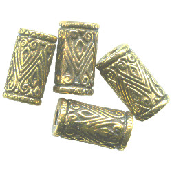 9x16mm Antiqued Metallic Gold Acrylic Moroccan Style TUBE Beads