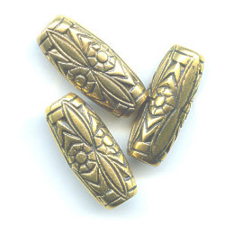 12x25mm Antiqued Metallic Gold Acrylic Moroccan Style TUBE Beads