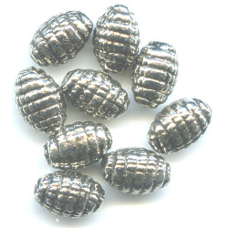 8x12mm Antiqued Metallic Silver Acrylic Honeycomb OVAL Beads
