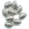 8x12mm Antiqued Metallic Silver Acrylic Honeycomb OVAL Beads