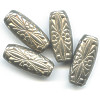 12x25mm Anitqued Metallic Silver Acrylic Moroccan Style TUBE Beads