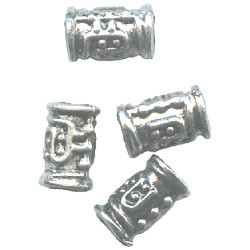 5x9mm Antiqued Metallic Silver Acrylic TUBE Beads