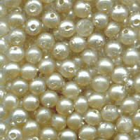 3mm Buff Pearl Acrylic ROUND Beads