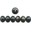 10x12mm Black w/Gold Swirl Acrylic RONDELLE Beads