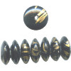 4x10mm Black w/Gold Swirl Acrylic SAUCER Beads