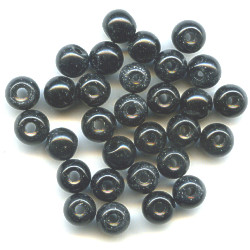 6mm Opaque Black Acrylic ROUND Beads