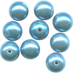 12mm Montana Blue Pearl Acrylic ROUND Beads