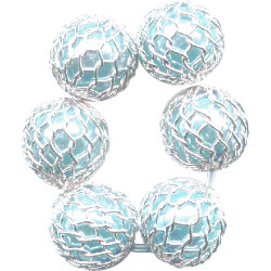 8mm Baby Blue Pearl Mesh Acrylic ROUND Beads