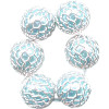 8mm Baby Blue Pearl Mesh Acrylic ROUND Beads