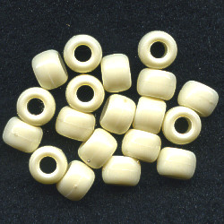 6x8mm Bone White Acrylic CROW/ROLLER Beads