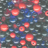 3mm - 6mm Black, Red & Blue Acrylic ROUND Bead Mix