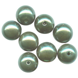 12mm Green Pearl Acrylic ROUND Beads