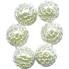 8mm Pale Green Pearl Mesh Acrylic ROUND Beads