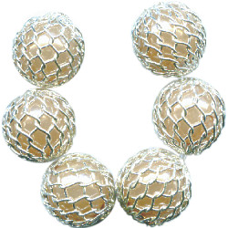 8mm Ivory Pearl Mesh Acrylic ROUND Beads