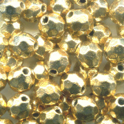 6mm Metallic Gold Acrylic Faceted ROUND Beads