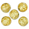 9mm Metallic Gold Acrylic Rosebud ROUND Beads