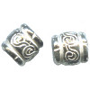 12x13mm Metallic Silver Acrylic Bohemian Style BARREL Beads