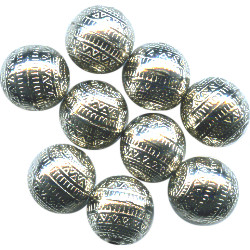 12mm Metallic Silver Moroccan Style Acrylic ROUND Beads