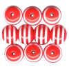 12mm Red & White Candy Striped Acrylic ROUND Beads