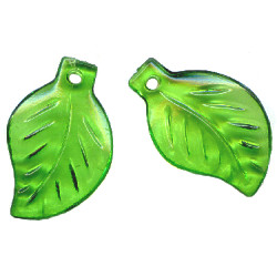 13x20mm Transparent Green Acrylic LEAF Beads